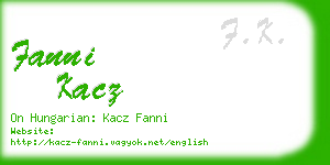 fanni kacz business card